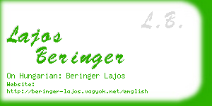 lajos beringer business card
